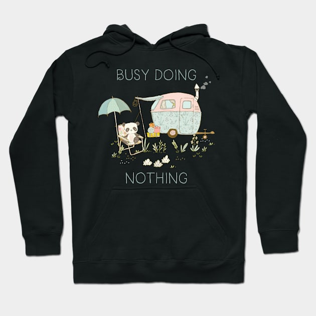 Busy doing nothing - Panda bear - Pastel whimsical art Hoodie by Alice_creates